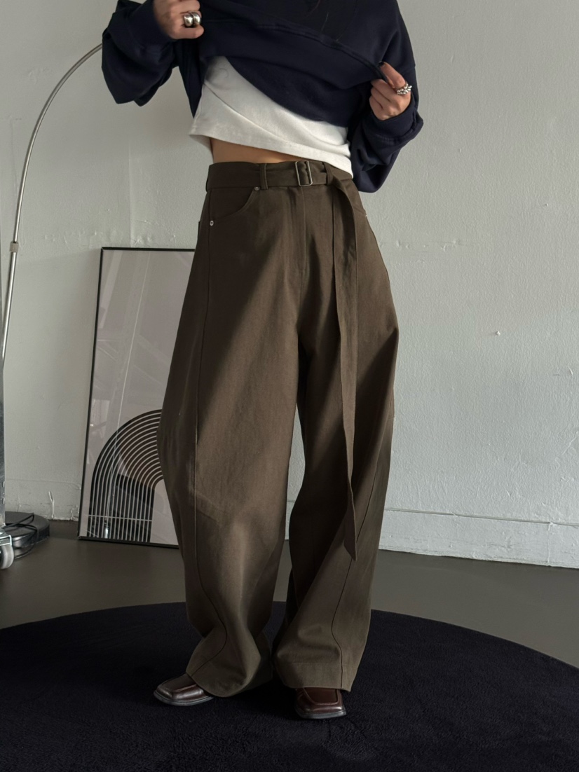 OVER NEAR韓國直郵㊣女裝新款推薦25秋冬人氣休閑褲含腰帶OVER NEAR休閑褲