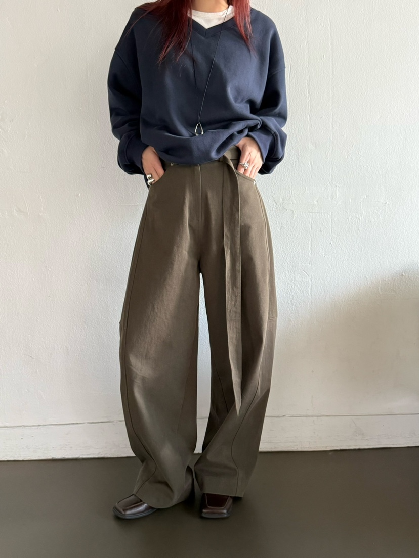 OVER NEAR韓國直郵㊣女裝新款推薦25秋冬人氣休閑褲含腰帶OVER NEAR休閑褲