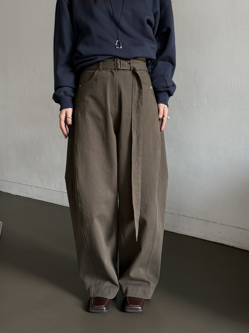 OVER NEAR韓國直郵㊣女裝新款推薦25秋冬人氣休閑褲含腰帶OVER NEAR休閑褲