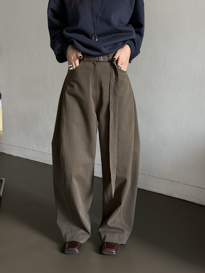 OVER NEAR韓國直郵㊣女裝新款推薦25秋冬人氣休閑褲含腰帶OVER NEAR休閑褲