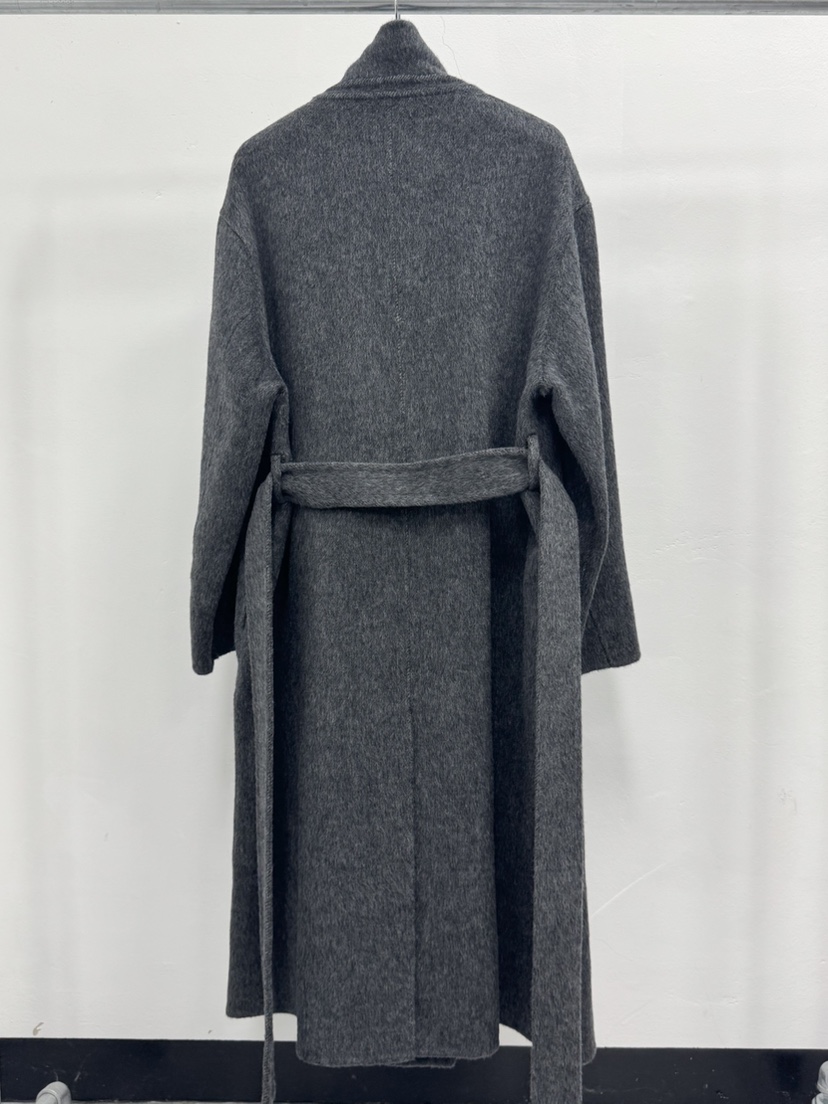 MOSMOS韓國直郵㊣女士新款25秋冬中長款大衣手工制作含腰帶MOSMOS中長款大衣