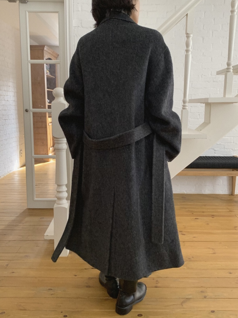 MOSMOS韓國直郵㊣女士新款25秋冬中長款大衣手工制作含腰帶MOSMOS中長款大衣