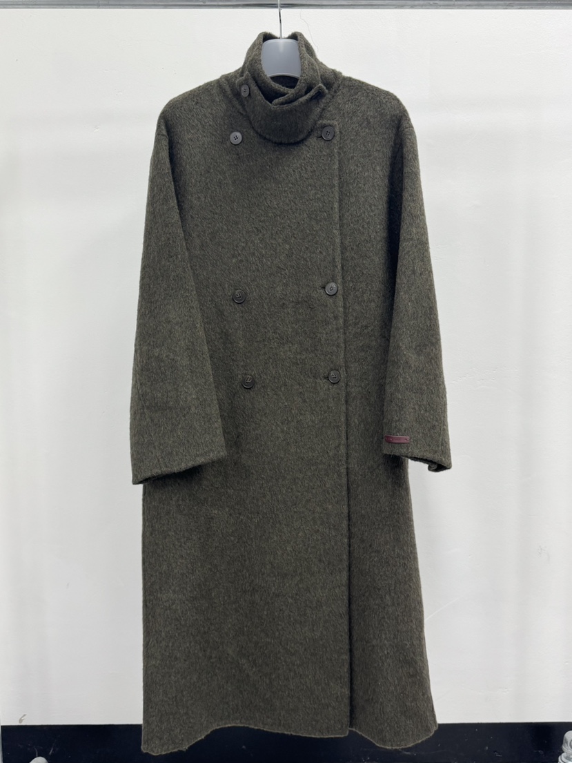 MOSMOS韓國直郵㊣女士新款25秋冬中長款大衣手工制作含腰帶MOSMOS中長款大衣圖色2