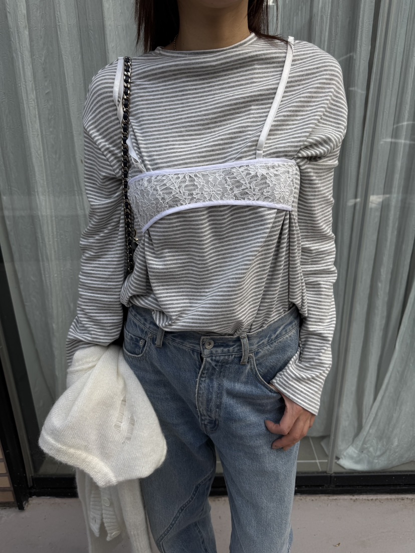 FRANC—L韓國代購㊣女裝新品時尚推薦職業25秋冬長袖T恤假兩件FRANC長袖T恤