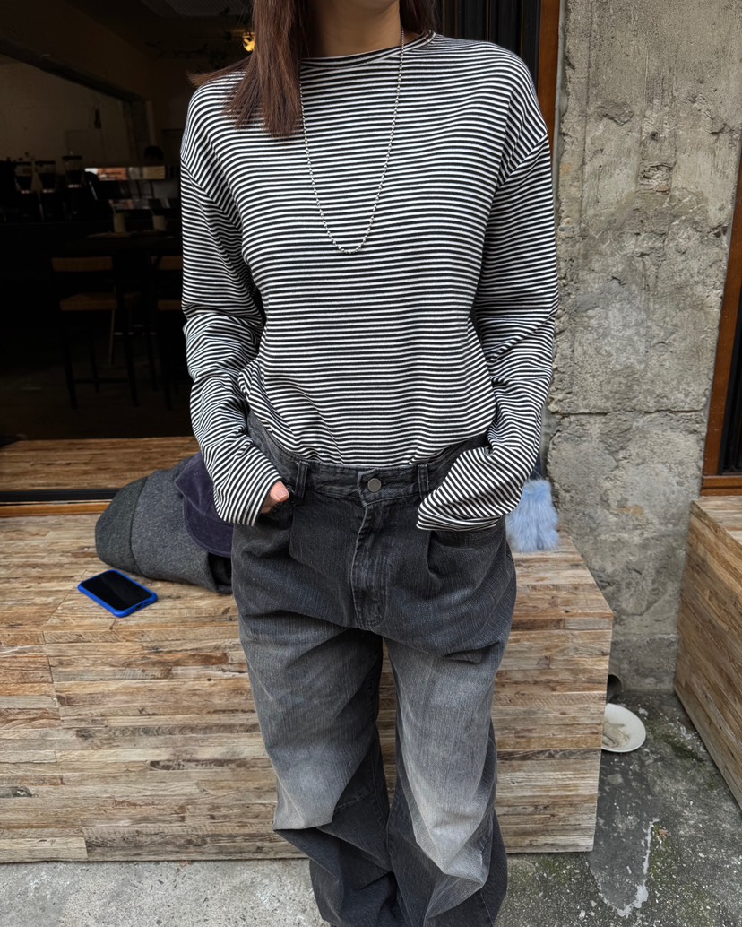 FRANC—L韓國代購㊣女裝新品時尚推薦職業25秋冬長袖T恤假兩件FRANC長袖T恤