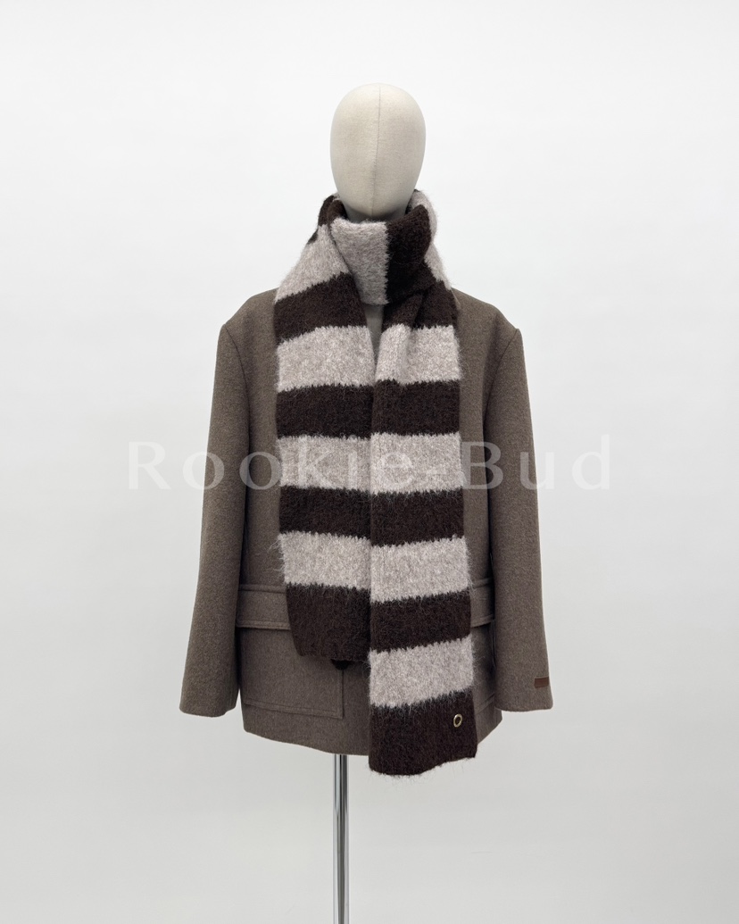 ROOKIE BUD韓國代購㊣女士新品25秋冬推薦休閑圍巾披肩單排扣ROOKIE BUD-L圍巾/披肩