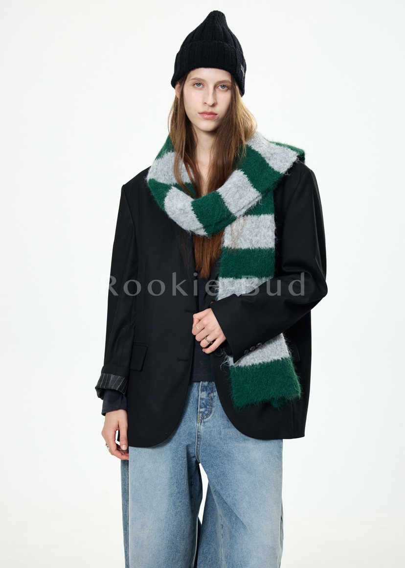 ROOKIE BUD韓國代購㊣女士新品25秋冬推薦休閑圍巾披肩單排扣ROOKIE BUD-L圍巾/披肩