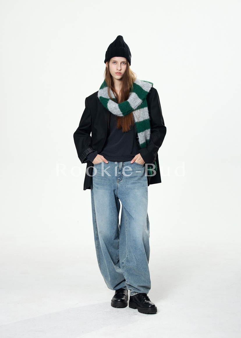 ROOKIE BUD韓國代購㊣女士新品25秋冬推薦休閑圍巾披肩單排扣ROOKIE BUD-L圍巾/披肩