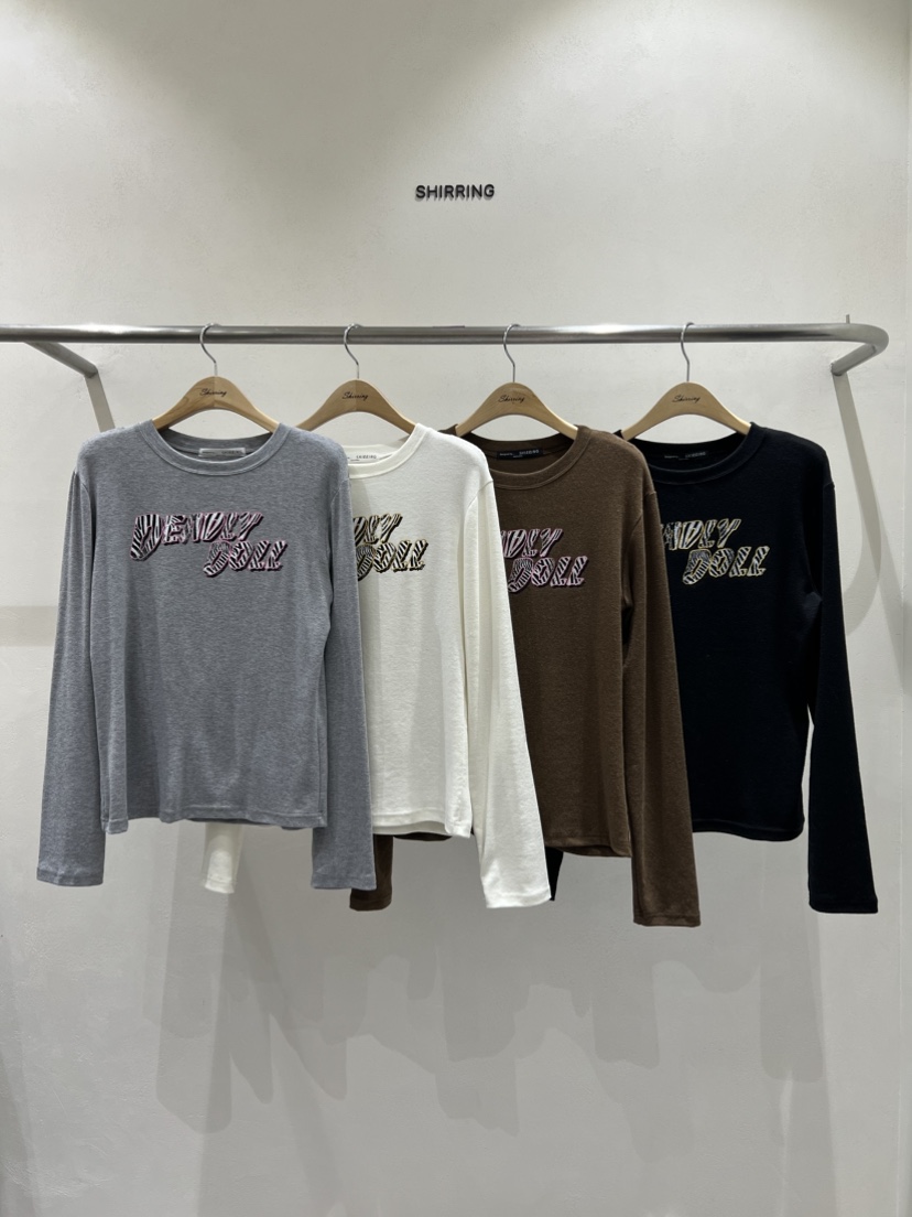 SHIRRING東大門㊣直郵女裝新款25秋冬推薦真品職業熱賣長袖T恤SHIRRING長袖T恤