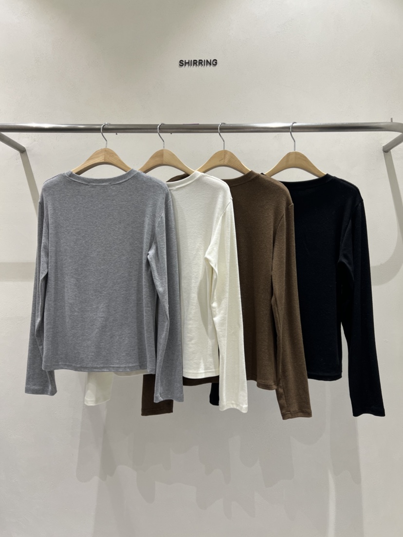 SHIRRING東大門㊣直郵女裝新款25秋冬推薦真品職業熱賣長袖T恤SHIRRING長袖T恤