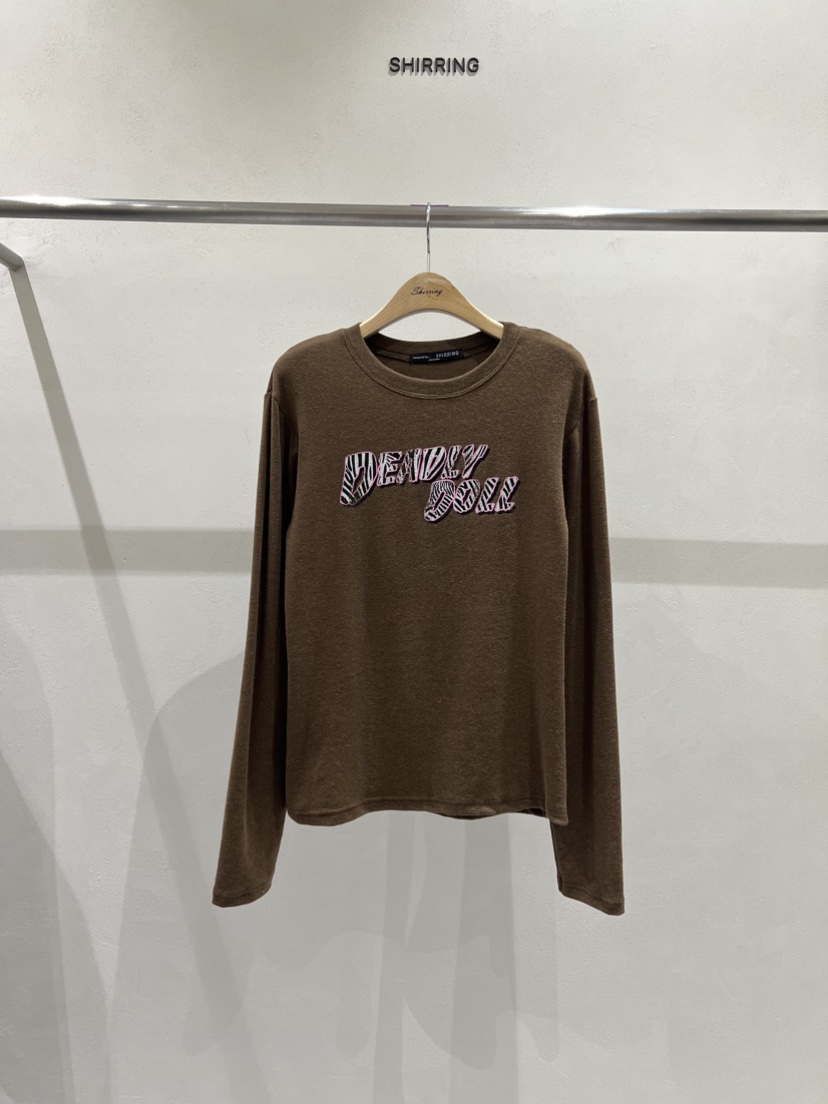 SHIRRING東大門㊣直郵女裝新款25秋冬推薦真品職業熱賣長袖T恤SHIRRING長袖T恤