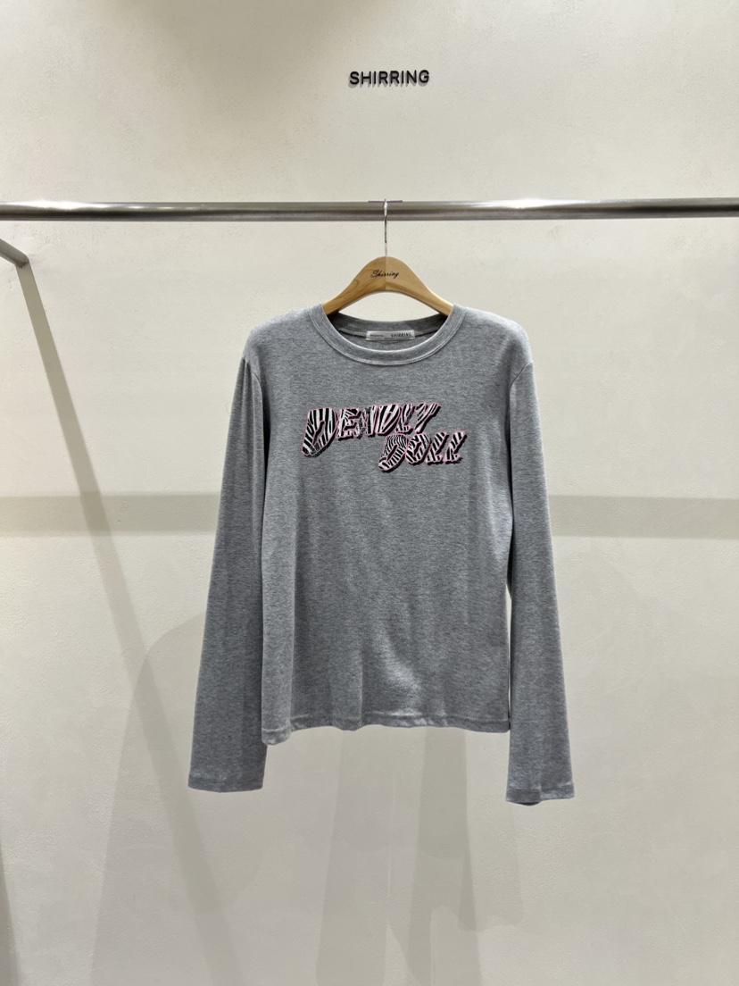 SHIRRING東大門㊣直郵女裝新款25秋冬推薦真品職業熱賣長袖T恤SHIRRING長袖T恤圖色3