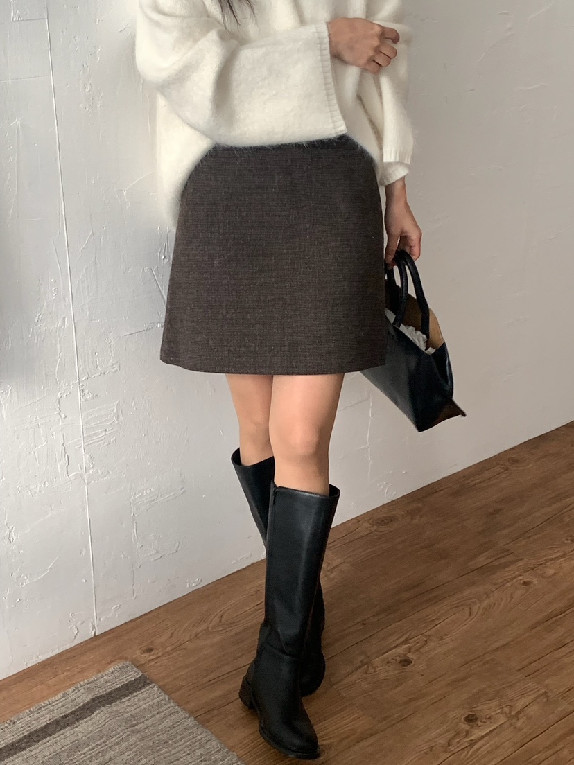 BLEECKER韓國直郵㊣女裝新品真品時尚推薦人氣25秋冬熱賣短裙BLEECKER短裙