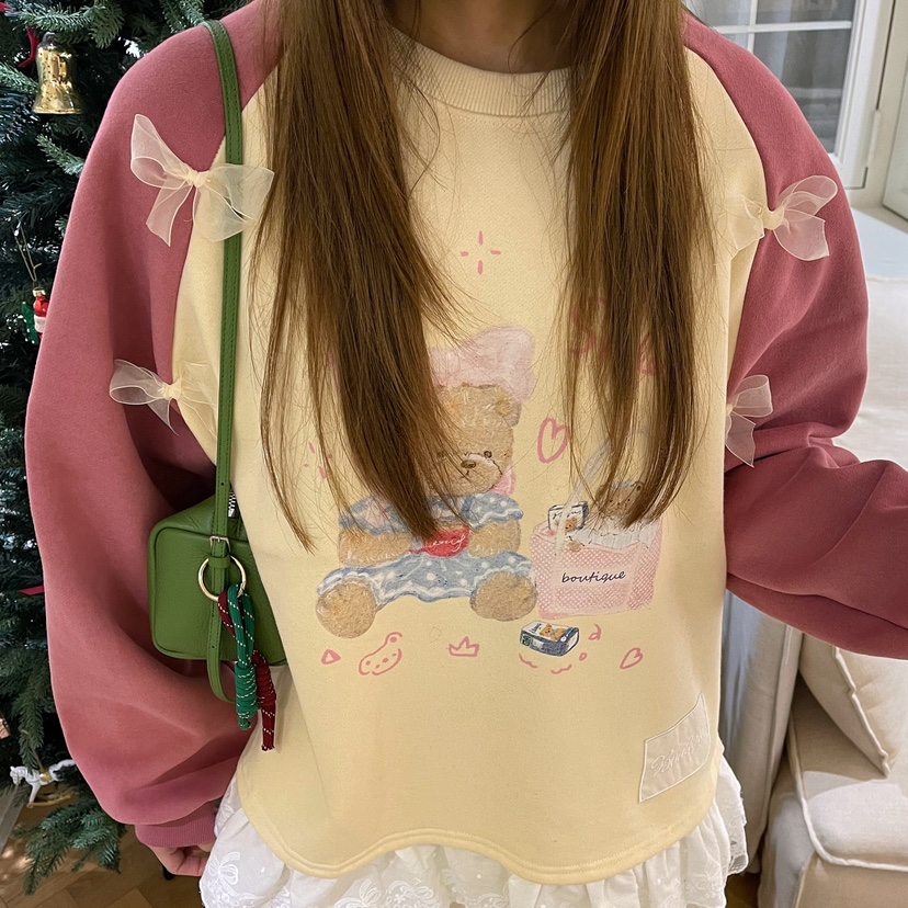 BOUTIQUE-L韓國代購㊣女裝新品時尚推薦25秋冬休閑真品衛衣BOUTIQUE-L衛衣