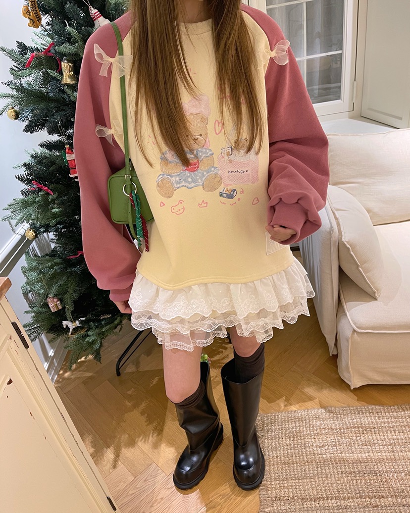 BOUTIQUE-L韓國代購㊣女裝新品時尚推薦25秋冬休閑真品衛衣BOUTIQUE-L衛衣