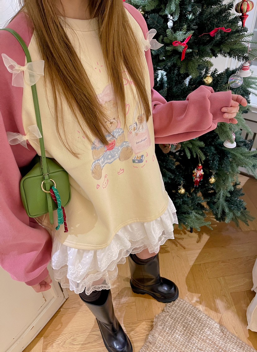 BOUTIQUE-L韓國代購㊣女裝新品時尚推薦25秋冬休閑真品衛衣BOUTIQUE-L衛衣