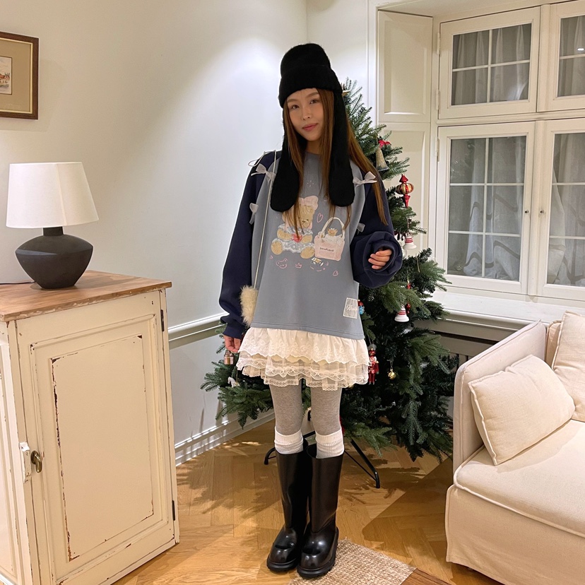 BOUTIQUE-L韓國代購㊣女裝新品時尚推薦25秋冬休閑真品衛衣BOUTIQUE-L衛衣