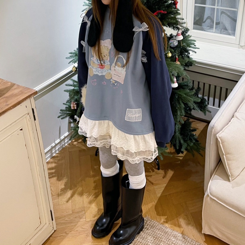 BOUTIQUE-L韓國代購㊣女裝新品時尚推薦25秋冬休閑真品衛衣BOUTIQUE-L衛衣