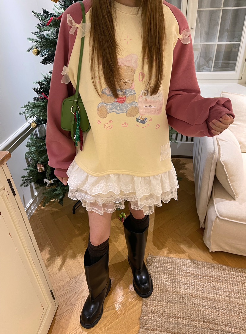 BOUTIQUE-L韓國代購㊣女裝新品時尚推薦25秋冬休閑真品衛衣BOUTIQUE-L衛衣