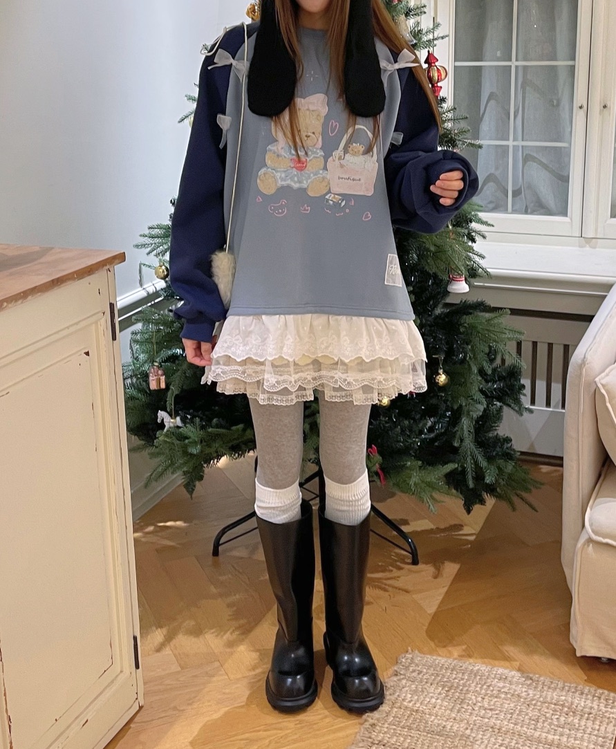 BOUTIQUE-L韓國代購㊣女裝新品時尚推薦25秋冬休閑真品衛衣BOUTIQUE-L衛衣圖色2