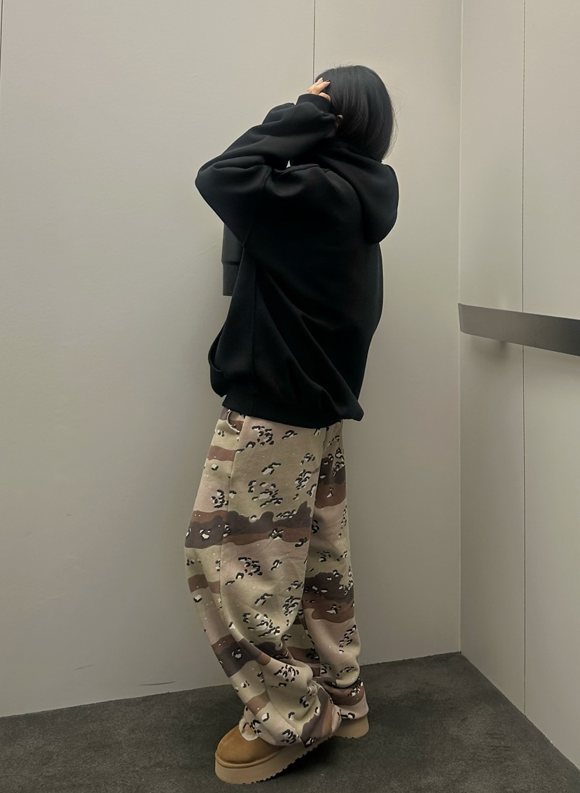 BYRING韓國直郵㊣女裝新款時尚真品人氣休閑推薦休閑褲迷彩BYRING休閑褲