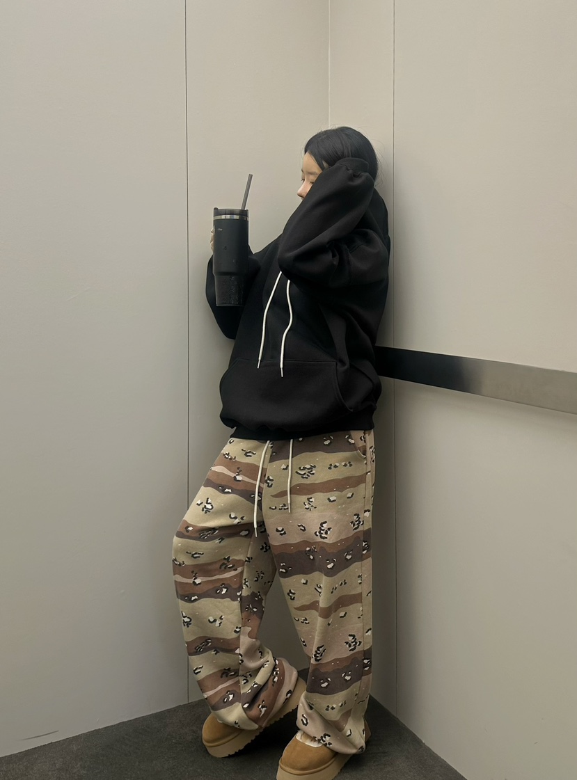 BYRING韓國直郵㊣女裝新款時尚真品人氣休閑推薦休閑褲迷彩BYRING休閑褲