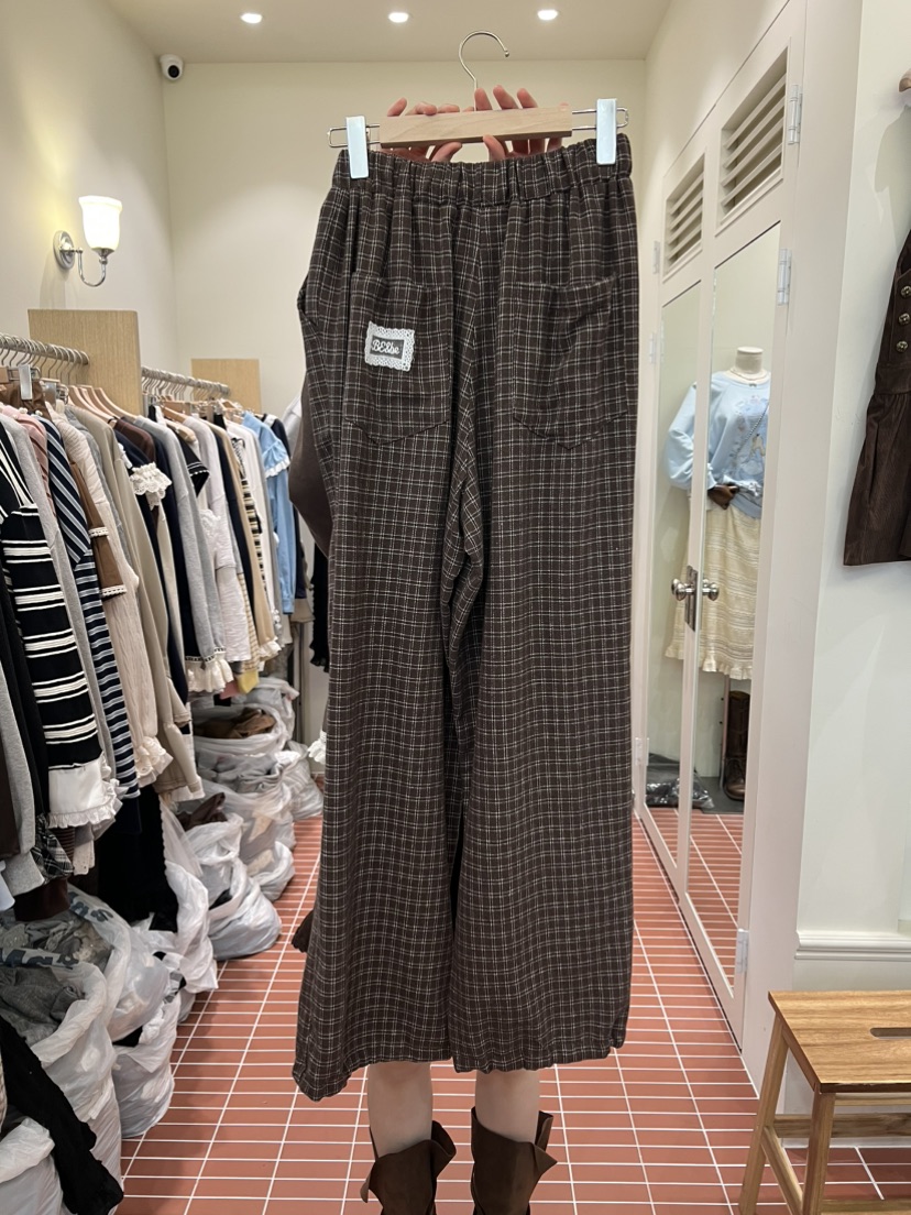 BE&BE東大門㊣直郵女裝新品熱賣時尚真品推薦休閑褲格紋BE&be休閑褲