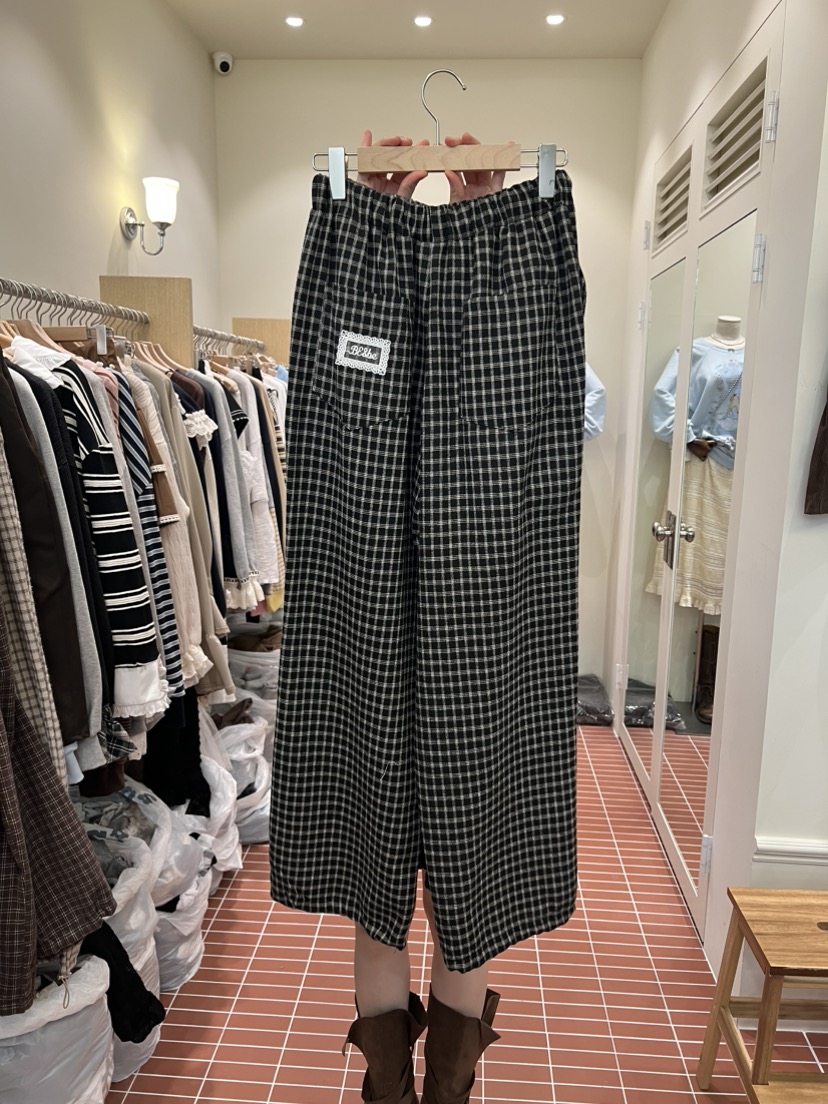 BE&BE東大門㊣直郵女裝新品熱賣時尚真品推薦休閑褲格紋BE&be休閑褲