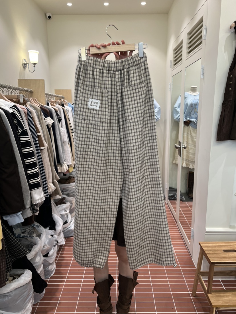 BE&BE東大門㊣直郵女裝新品熱賣時尚真品推薦休閑褲格紋BE&be休閑褲