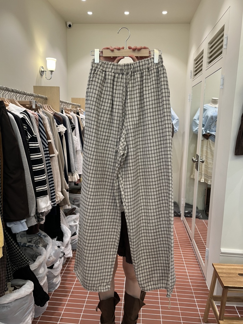 BE&BE東大門㊣直郵女裝新品熱賣時尚真品推薦休閑褲格紋BE&be休閑褲圖色3