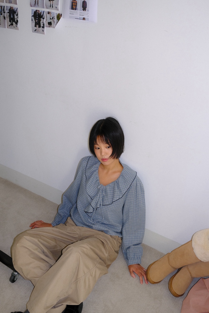 MURS東大門㊣實拍女裝新款熱賣25秋冬職業時尚推薦襯衫蕾絲衫MURS襯衫/蕾絲衫