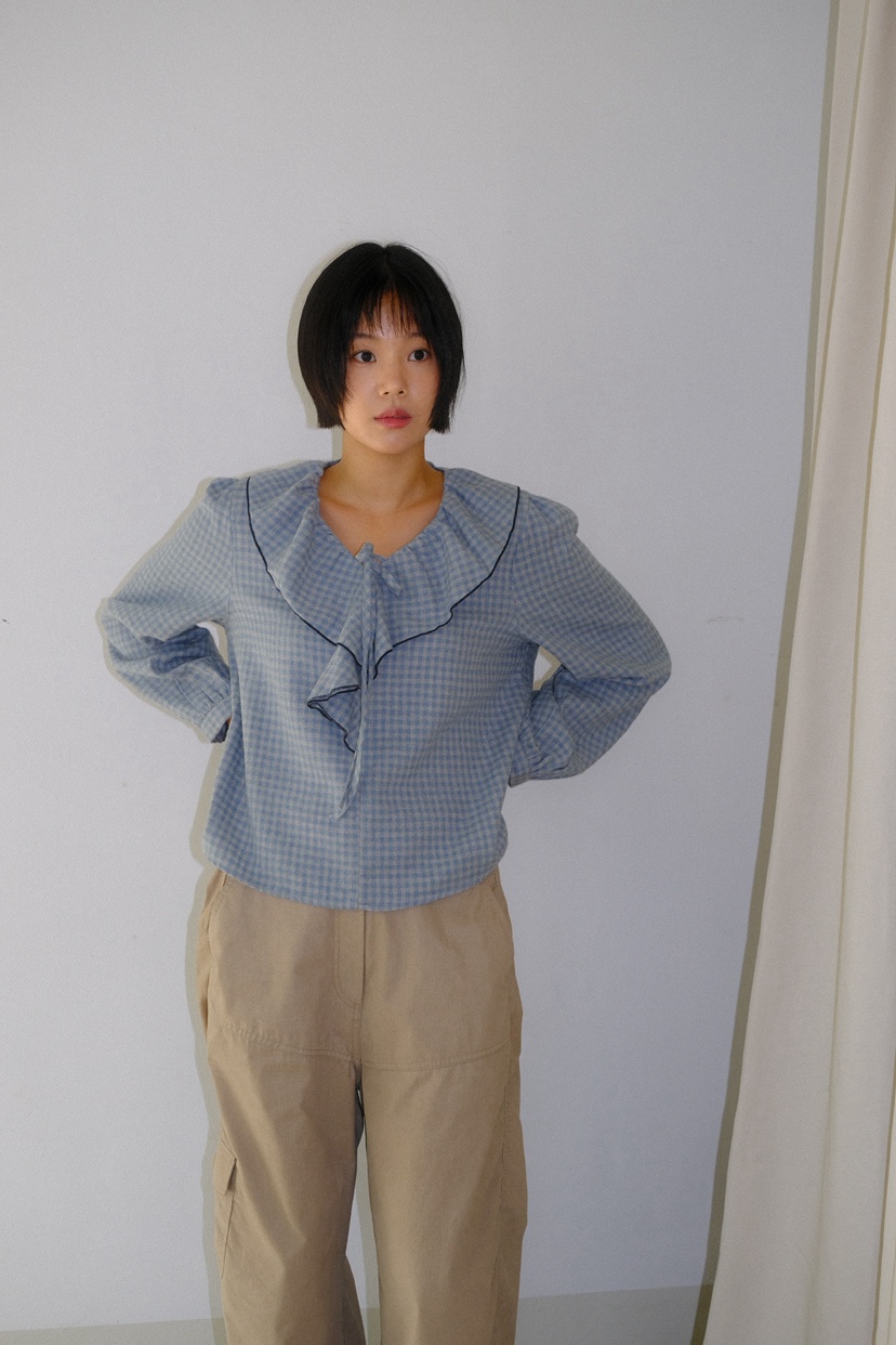 MURS東大門㊣實拍女裝新款熱賣25秋冬職業時尚推薦襯衫蕾絲衫MURS襯衫/蕾絲衫