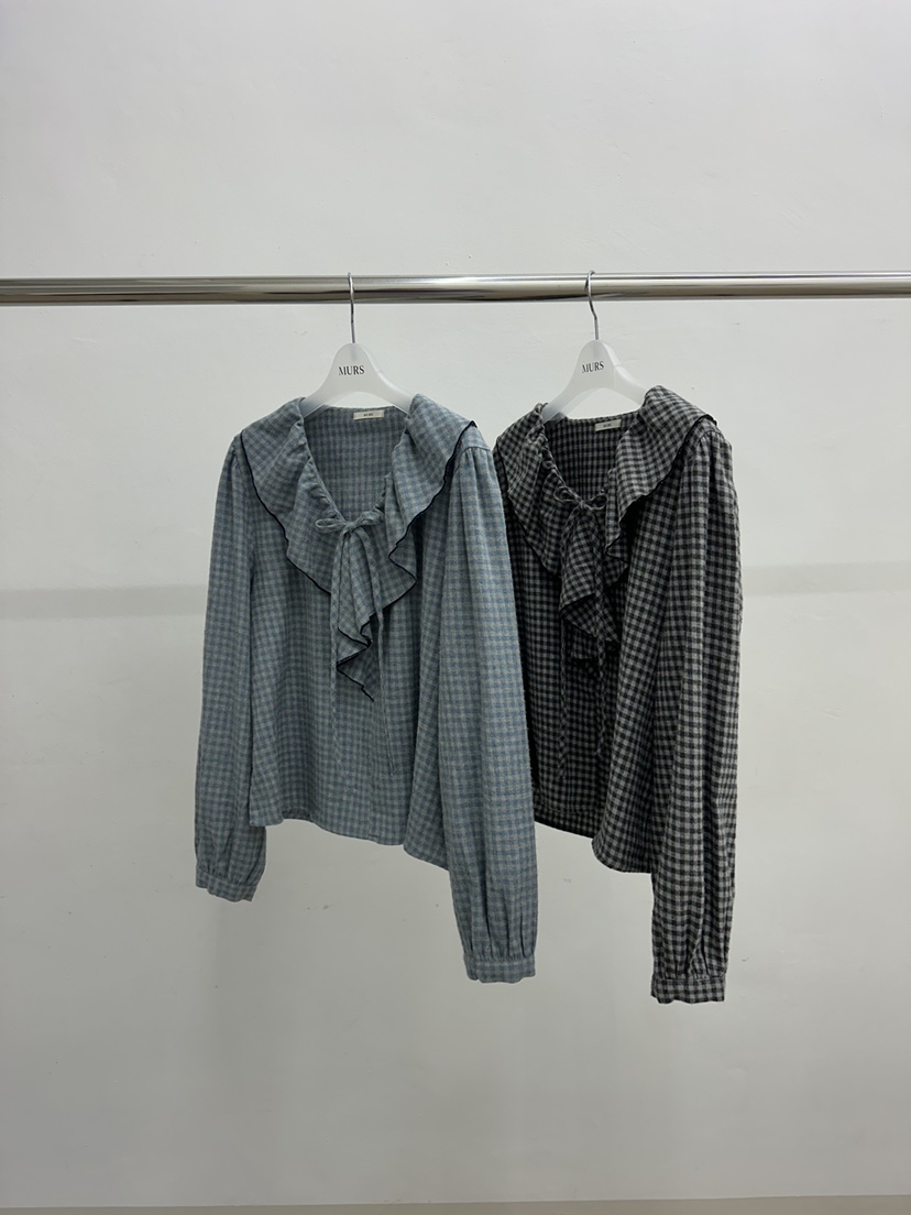 MURS東大門㊣實拍女裝新款熱賣25秋冬職業時尚推薦襯衫蕾絲衫MURS襯衫/蕾絲衫