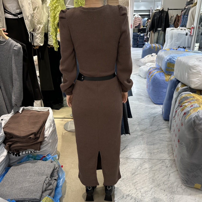 MAGNOLIA36-L東大門㊣實拍女裝新品職業連衣裙不含腰帶羊毛絨MAGNOLIA36-L連衣裙