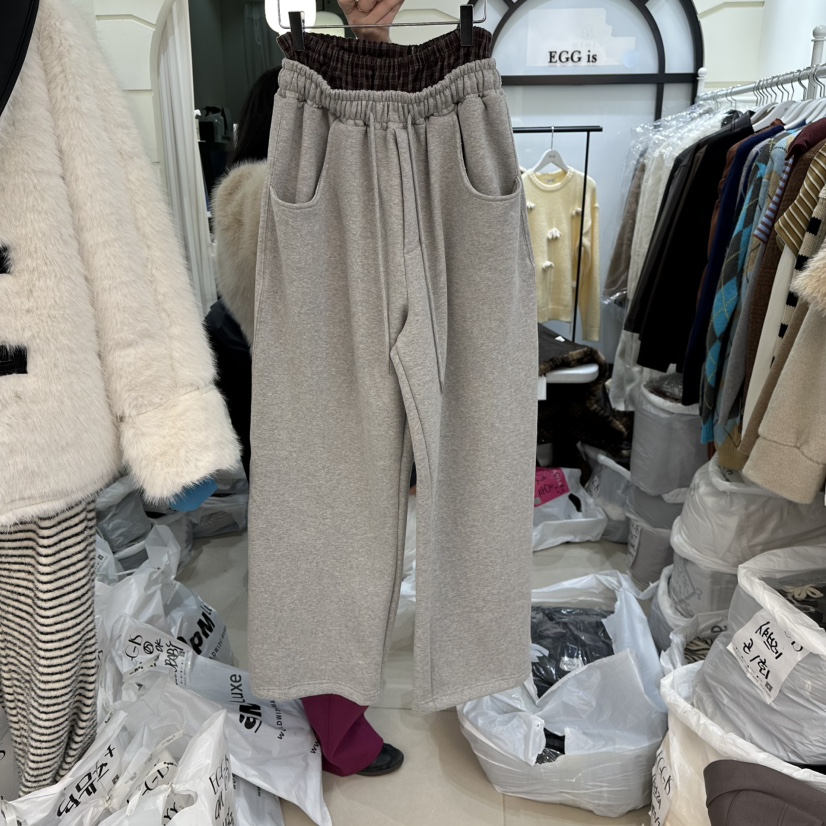 EGG IS東大門㊣直郵女裝新款推薦真品25秋冬熱賣時尚休閑褲EGG IS休閑褲圖色2
