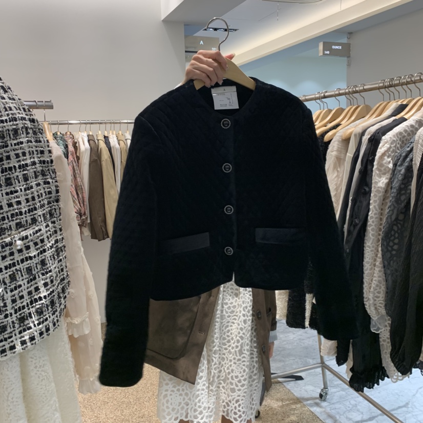 A東大門㊣代購女裝新款熱賣人氣職業推薦25秋冬時尚夾克天鵝絨A STORE夾克