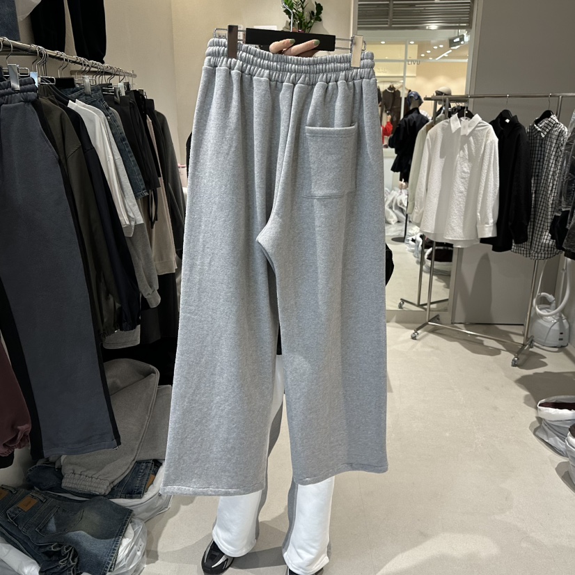 MEMO CLASSIC韓國代購㊣女裝新款25秋冬休閑休閑褲羊毛拼色MEMO CLASSIC休閑褲