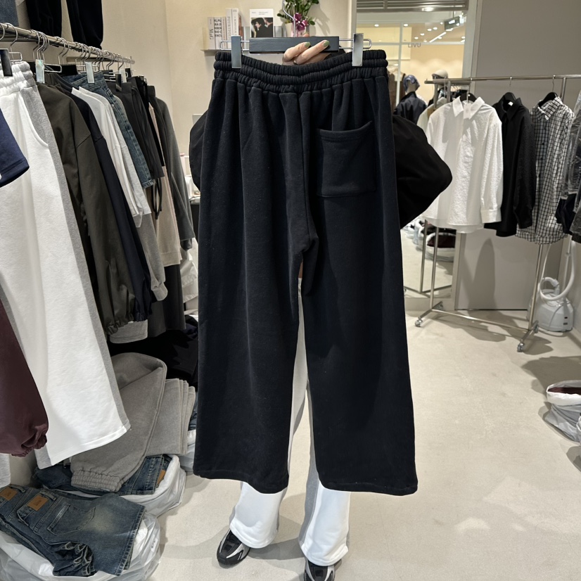 MEMO CLASSIC韓國代購㊣女裝新款25秋冬休閑休閑褲羊毛拼色MEMO CLASSIC休閑褲