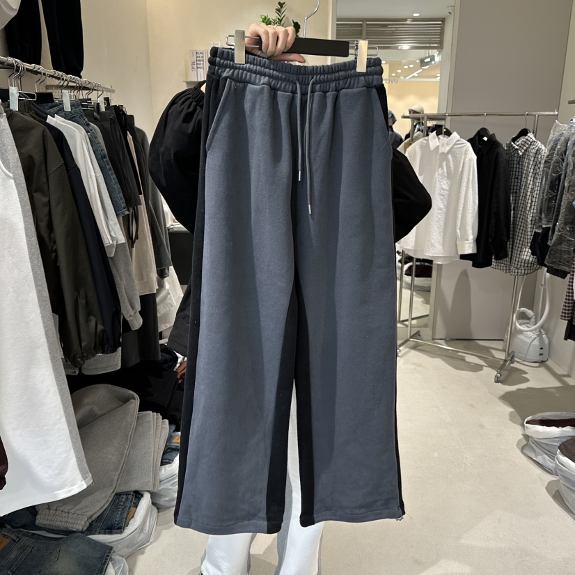 MEMO CLASSIC韓國代購㊣女裝新款25秋冬休閑休閑褲羊毛拼色MEMO CLASSIC休閑褲圖色2