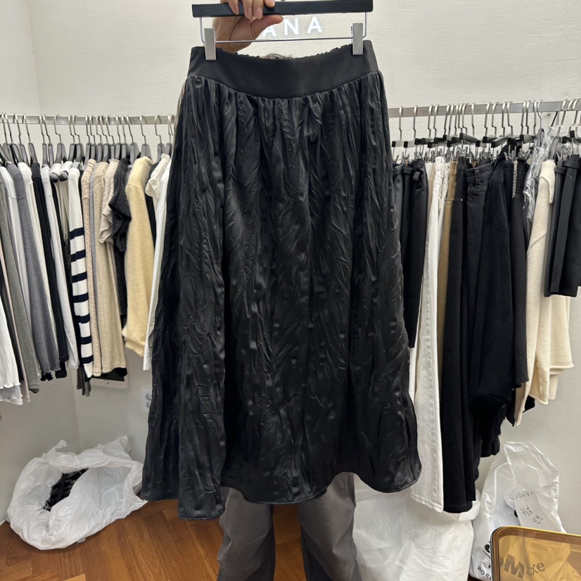 MOANA東大門㊣代購女裝新款職業人氣25秋冬真品休閑長裙褶皺MOANA長裙