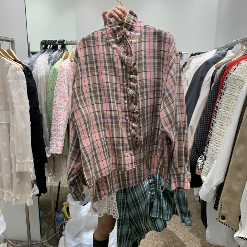 A東大門㊣代購女士新款25秋冬時尚熱賣推薦真品職業襯衫蕾絲衫A STORE襯衫/蕾絲衫圖色2