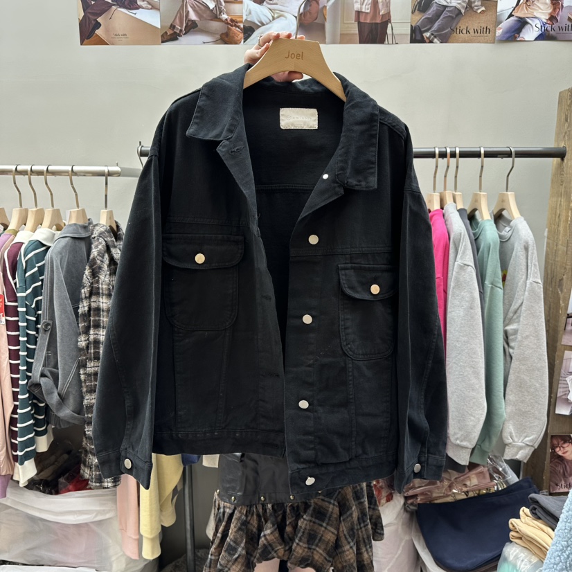 STICK WITH東大門㊣代購女士新款熱賣25秋冬時尚休閑夾克水洗STICK WITH夾克