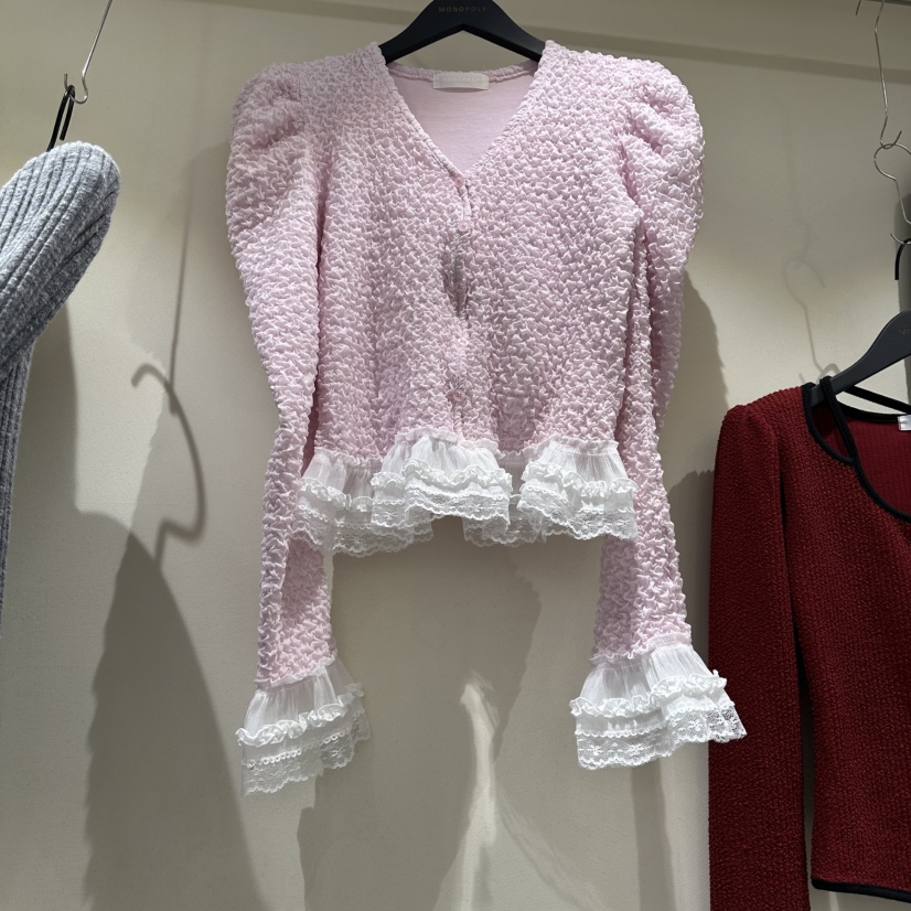 MONOPOLY東大門㊣直郵女士新款人氣25秋冬休閑推薦襯衫蕾絲衫MONO_POLY襯衫/蕾絲衫圖色2