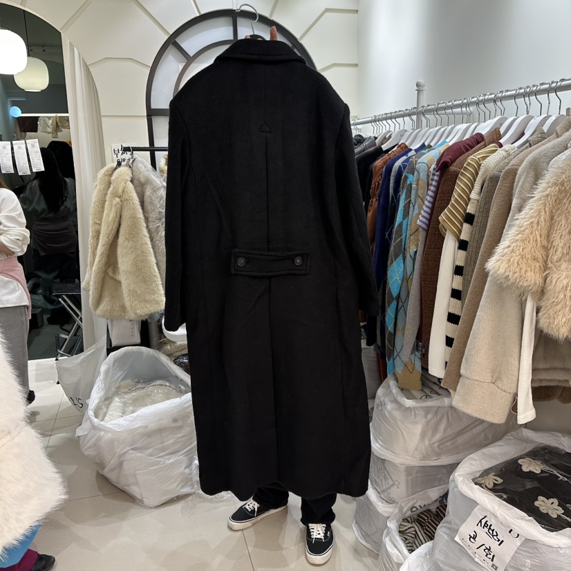 EGG IS東大門㊣實拍女裝新款時尚熱賣人氣真品長款風衣羊毛EGG IS長款風衣