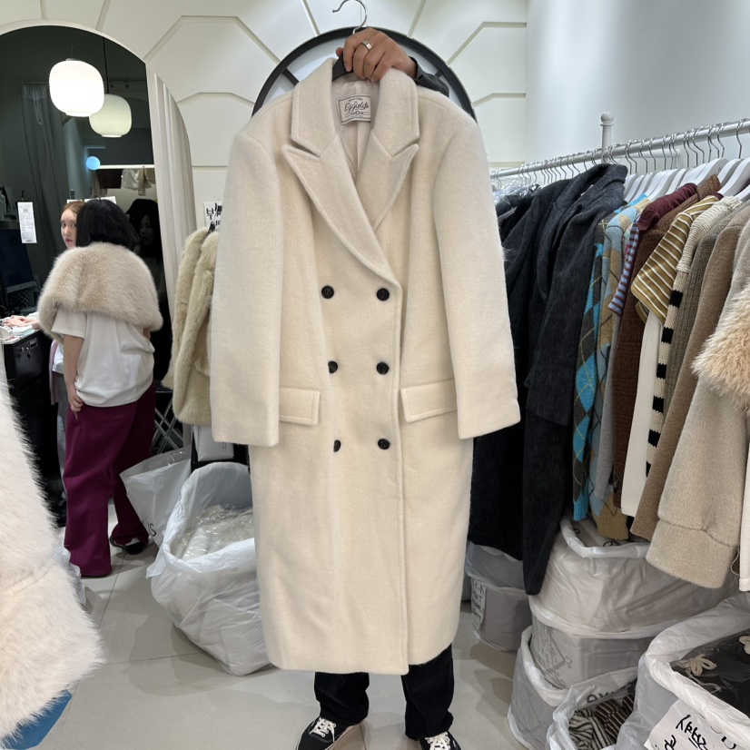 EGG IS東大門㊣實拍女裝新款時尚熱賣人氣真品長款風衣羊毛EGG IS長款風衣