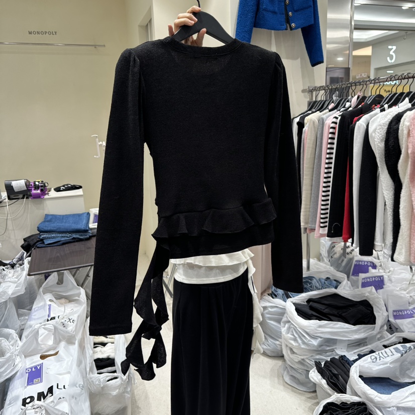 MONOPOLY韓國代購㊣女士新款熱賣休閑時尚人氣長袖T恤假兩件MONO_POLY長袖T恤