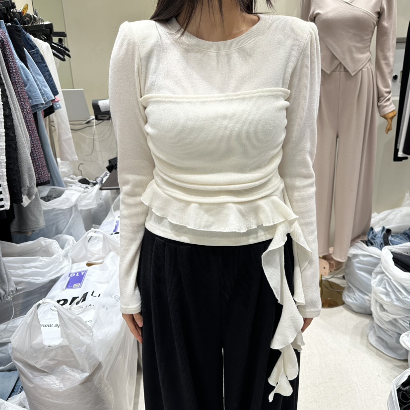 MONOPOLY韓國代購㊣女士新款熱賣休閑時尚人氣長袖T恤假兩件MONO_POLY長袖T恤