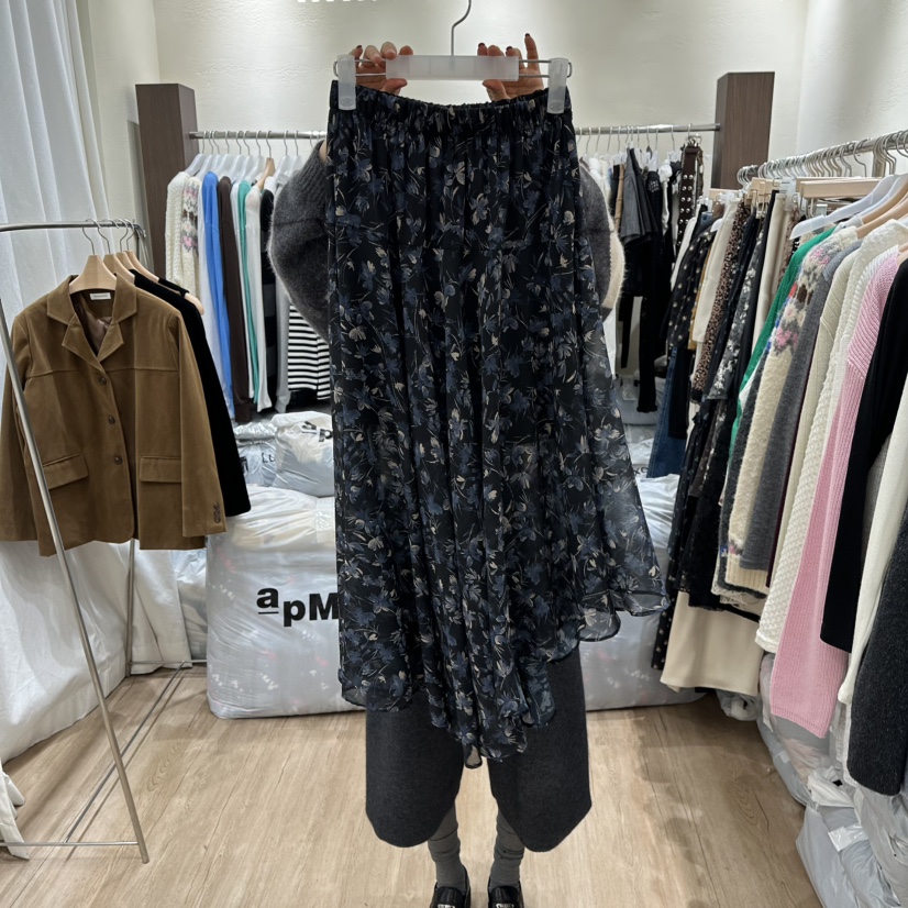 HANSUNGHYUN東大門㊣代購女士新品真品休閑職業長裙雪紡長款HANSUNGHYUN長裙