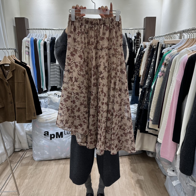 HANSUNGHYUN東大門㊣代購女士新品真品休閑職業長裙雪紡長款HANSUNGHYUN長裙