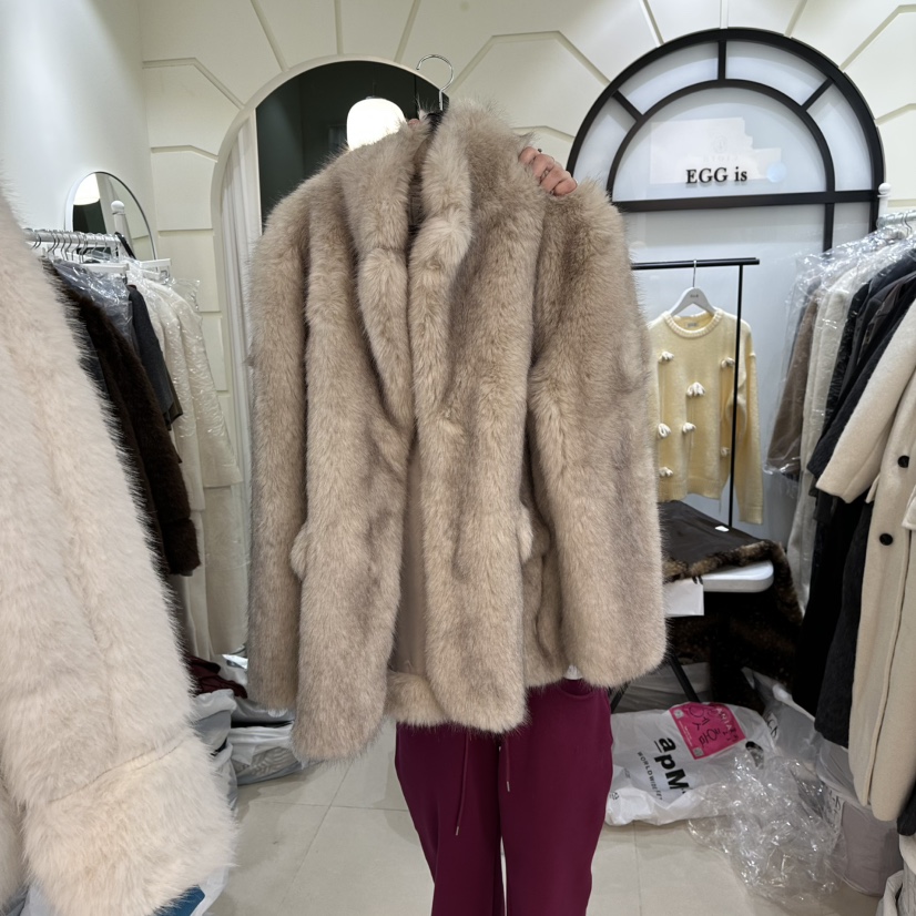 EGG IS東大門㊣實拍女士新品職業真品熱賣推薦25秋冬夾克皮草EGG IS夾克圖色2